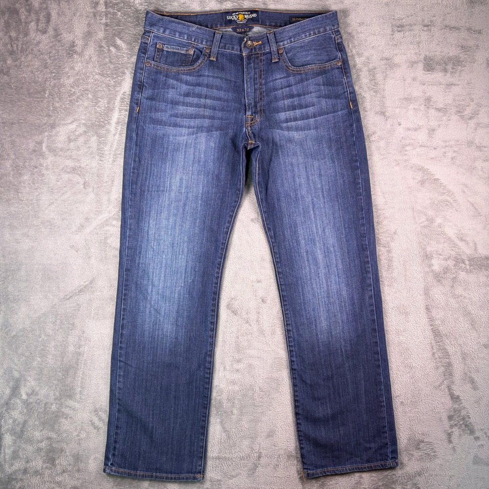 Lucky Brand 361 Vintage Straight Jeans Men's 32x32 (34x30.5) Blue Stretch Denim